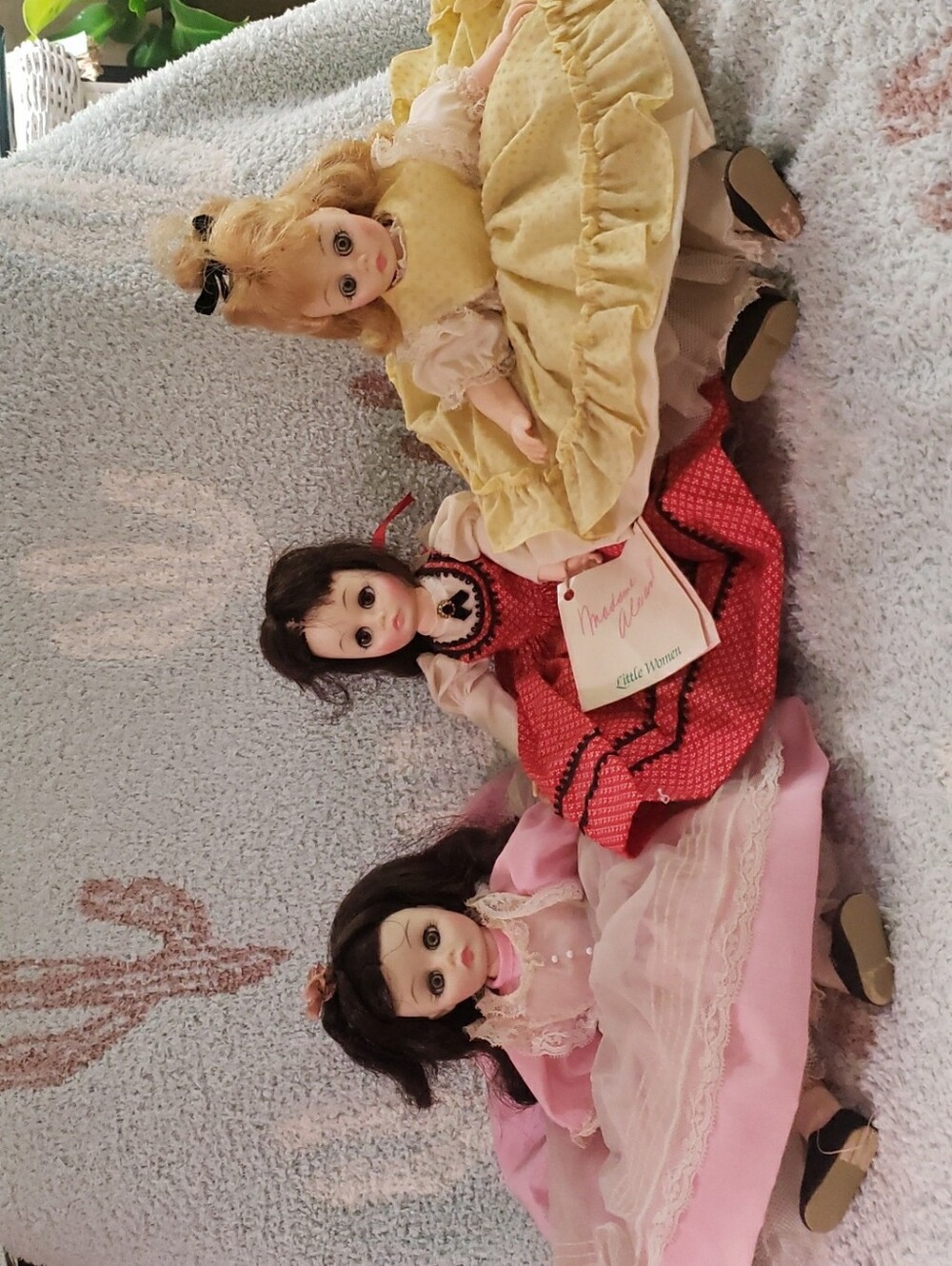 Madame Alexander Dolls Trio in Yellow, Red & Pink Dresses